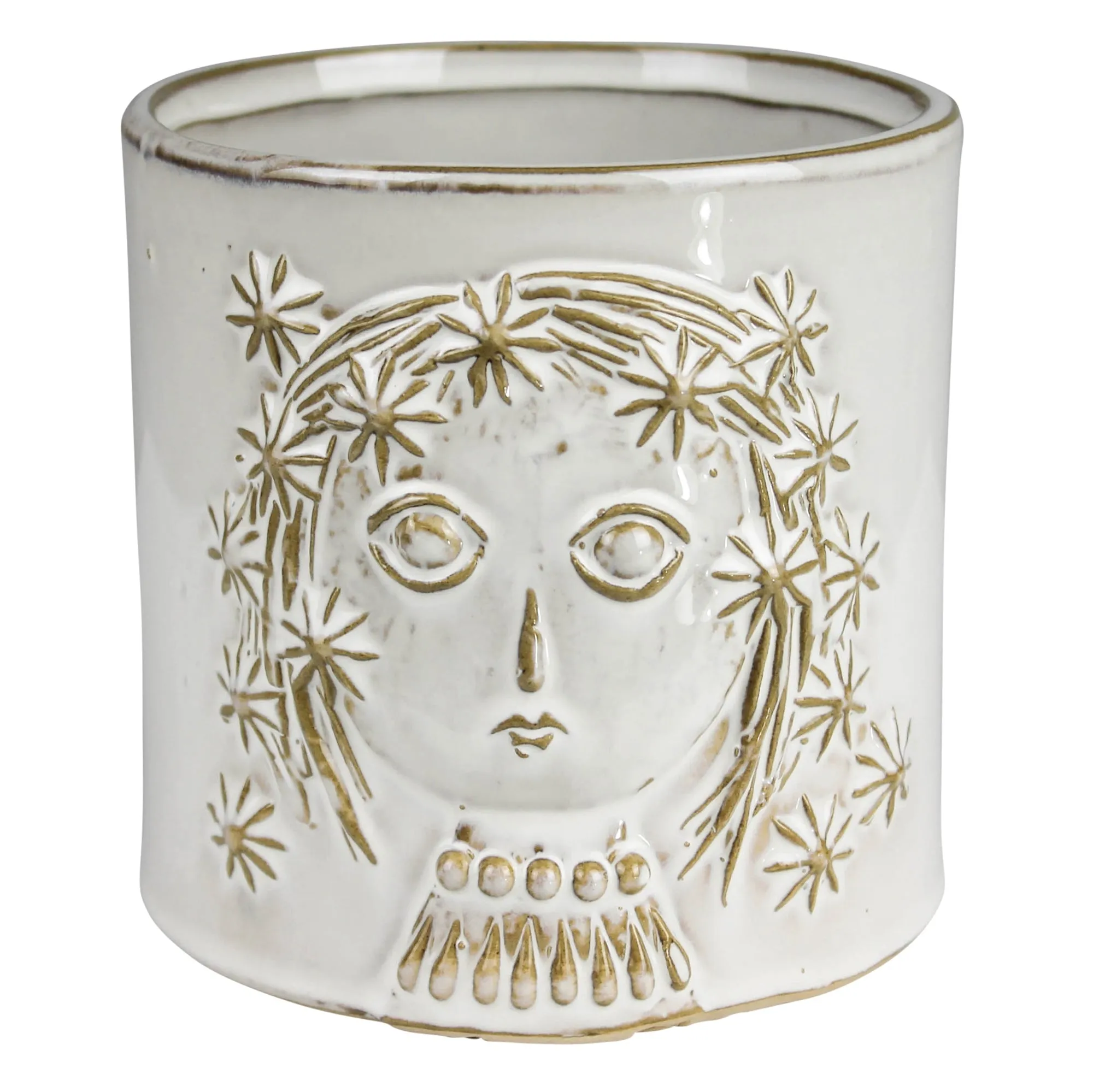 Emme Cachepot with Face, Ceramic Vase,Ceramic Vase