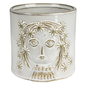 Emme Cachepot with Face, Ceramic Vase,Ceramic Vase