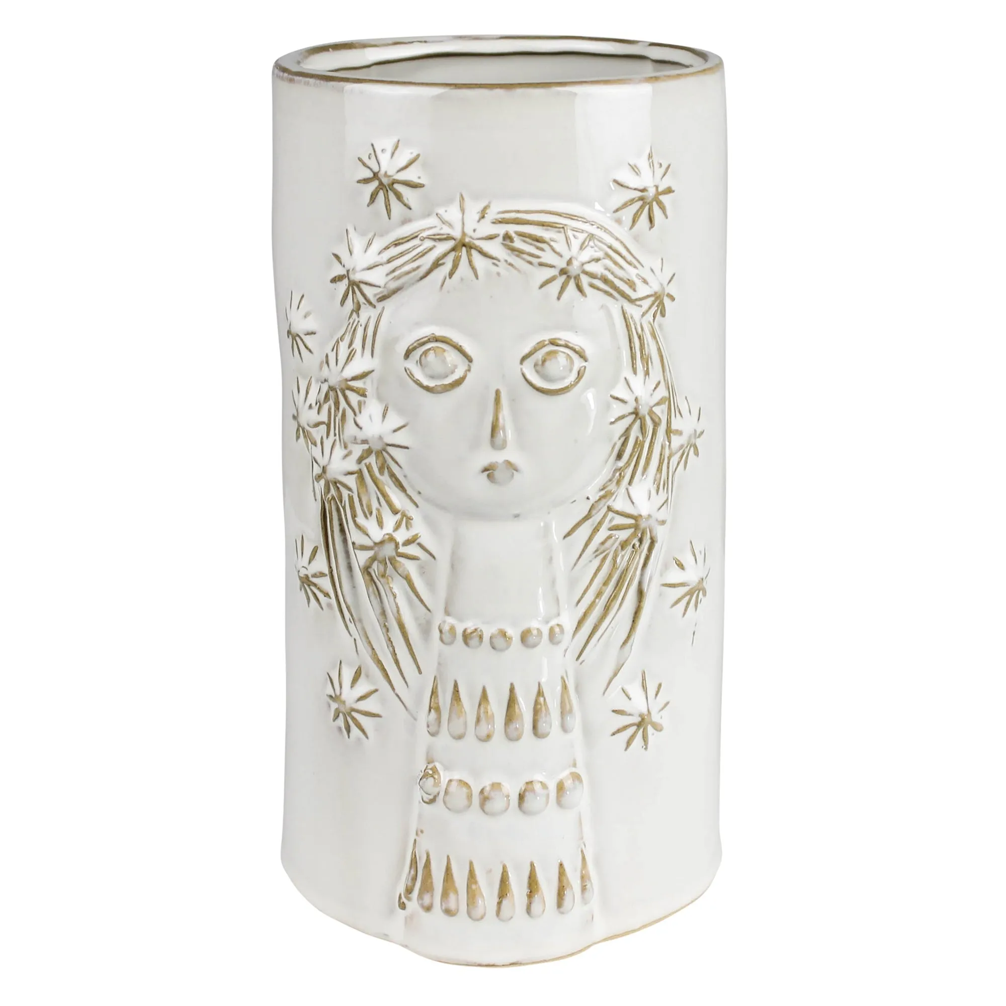 Emme Vase with Face, Ceramic Vase,Ceramic Vase