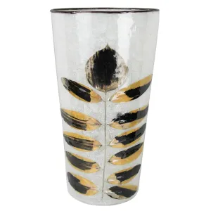 Enameled, Painted Leaf Vase Vase,Ceramic Vase