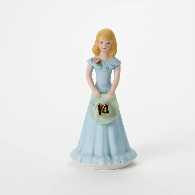 Enesco Growing Up Girls Collection Blonde Age Fourteen 14 Figurine Decorative Mirror,Home Decor Mirror