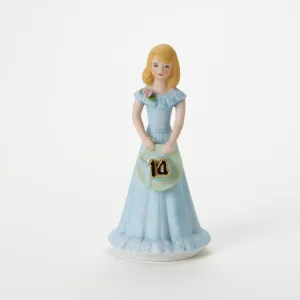 Enesco Growing Up Girls Collection Blonde Age Fourteen 14 Figurine Decorative Mirror,Home Decor Mirror