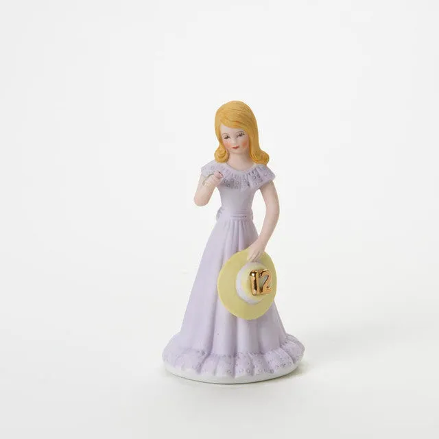 Enesco Growing Up Girls Collection Blonde Age Twelve 12 Figurine Decorative Mirror,Home Decor Mirror