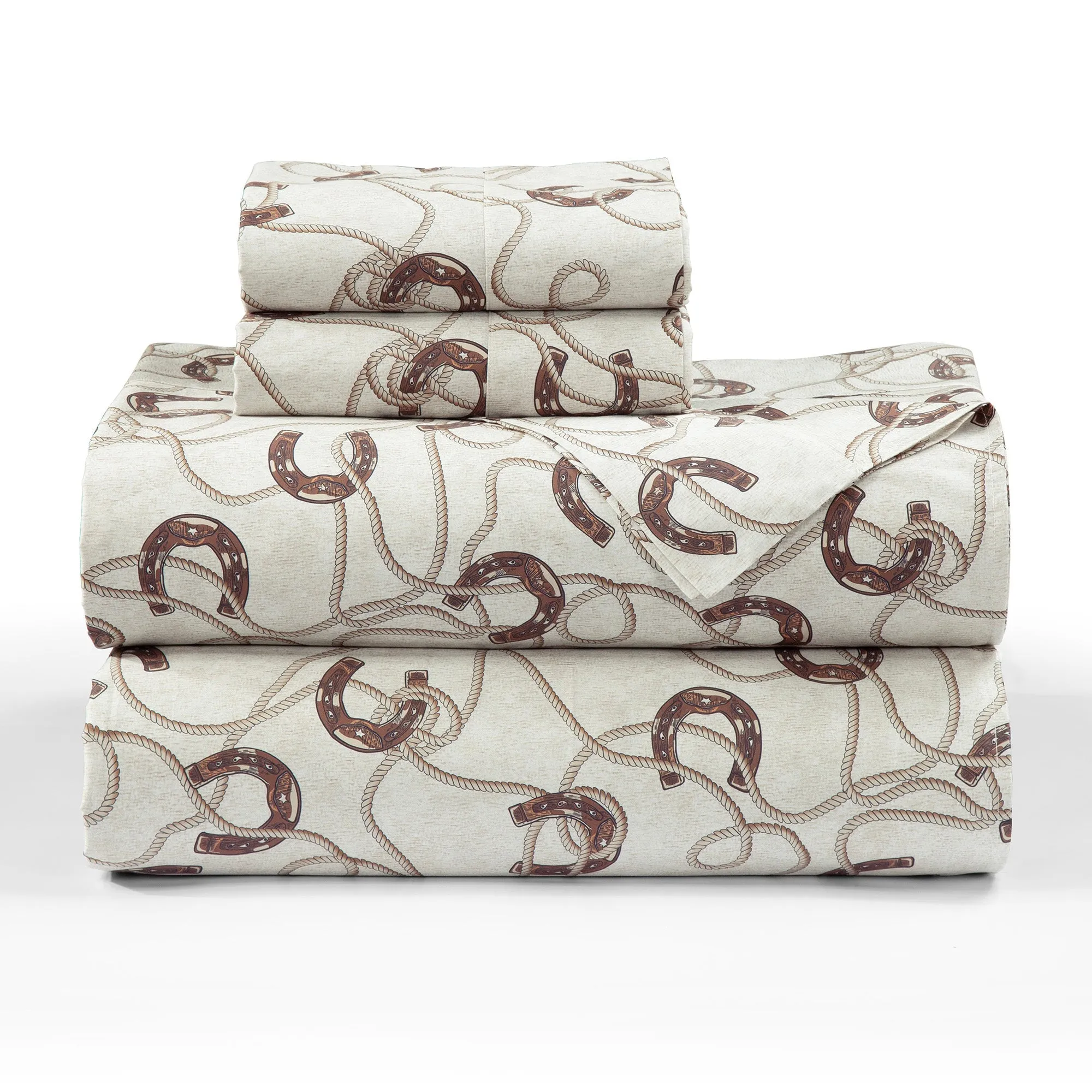 Equestrian Sheets with Rope and Horseshoes
