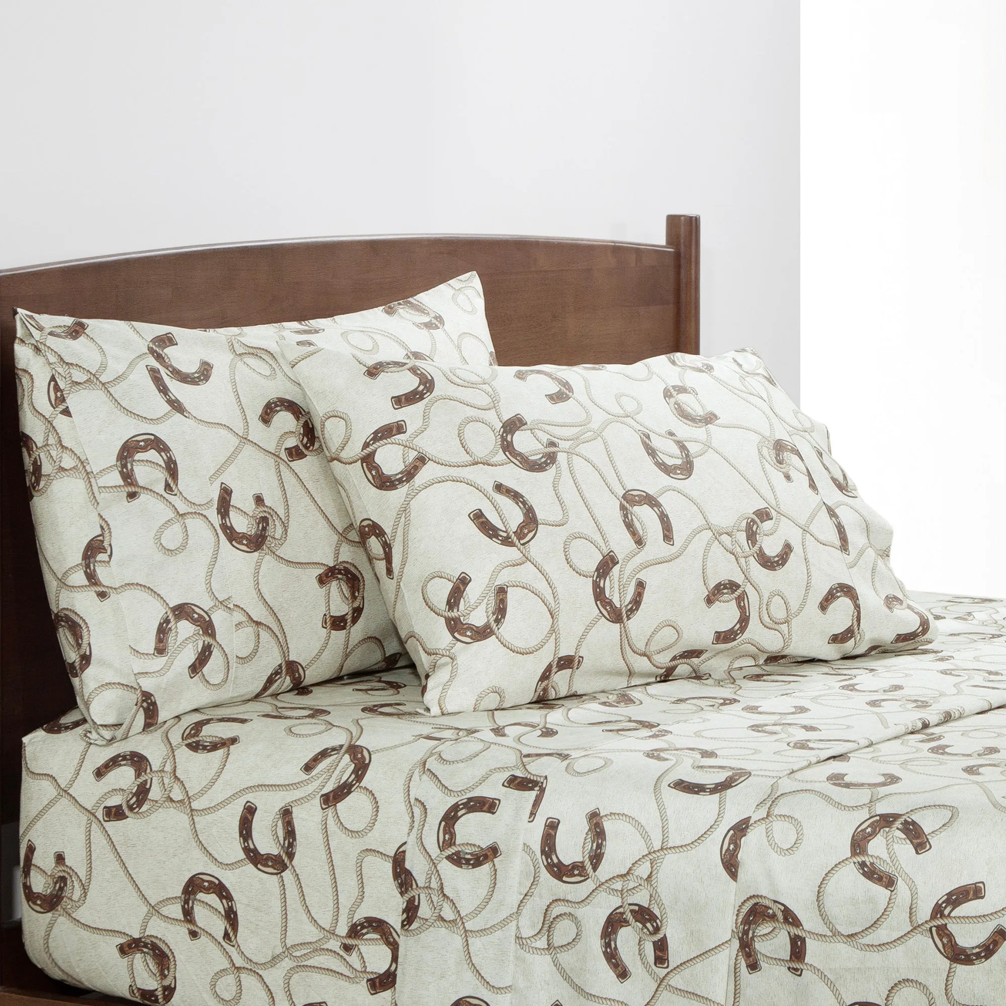 Equestrian Sheets with Rope and Horseshoes shower bench, bathroom seat