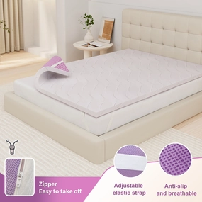 ESHINE 2 inch Memory Foam Mattress Topper Twin Size with Soothing Lavender Ingredient mattress pads,mattress topper,bed protection