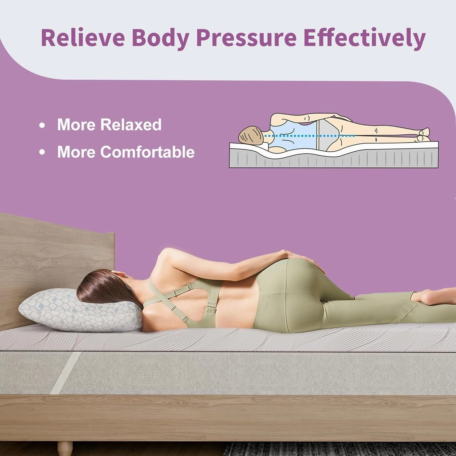 ESHINE 2 inch Memory Foam Mattress Topper Twin Size with Soothing Lavender Ingredient