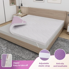 ESHINE 3 inch Memory Foam Mattress Topper Twin Size with Soothing Lavender Ingredient mattress pads,mattress topper,bed protection