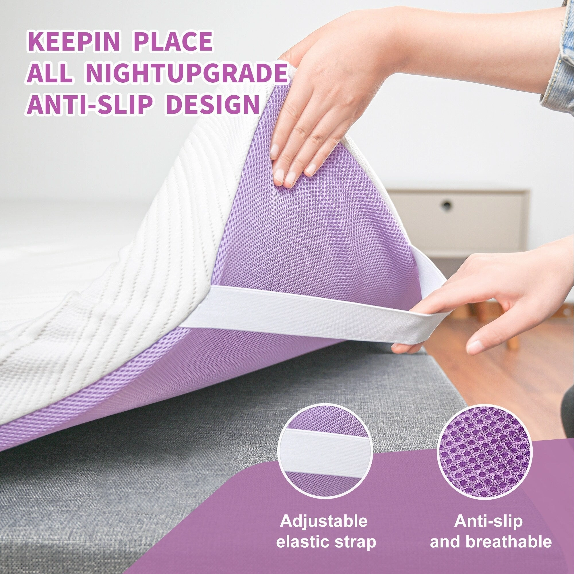 ESHINE 3 inch Memory Foam Mattress Topper Twin Size with Soothing Lavender Ingredient