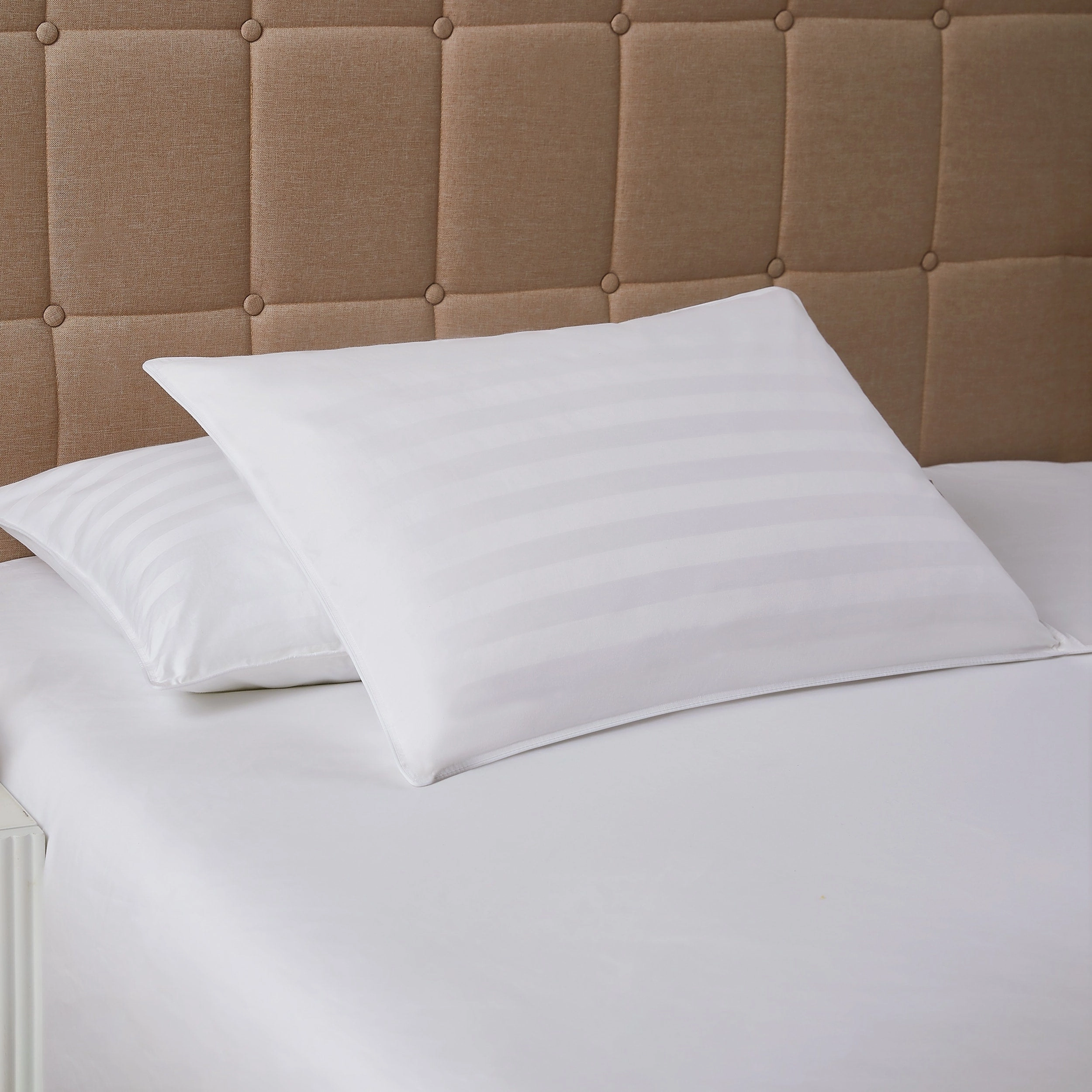 Extra-soft Damask Cotton/White Down Stomach Sleepers Only Pillow -Ultra Thin