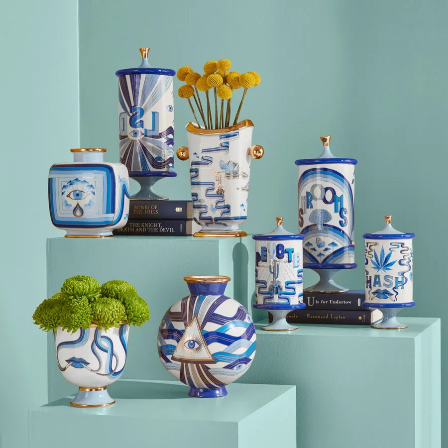 Eye Motif Porcelain Square Vase | Jonathan Adler Druggist