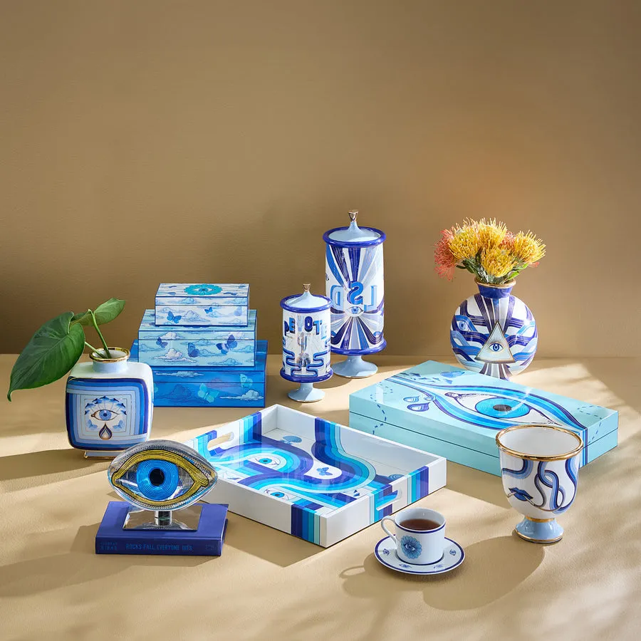 Eye Motif Porcelain Square Vase | Jonathan Adler Druggist