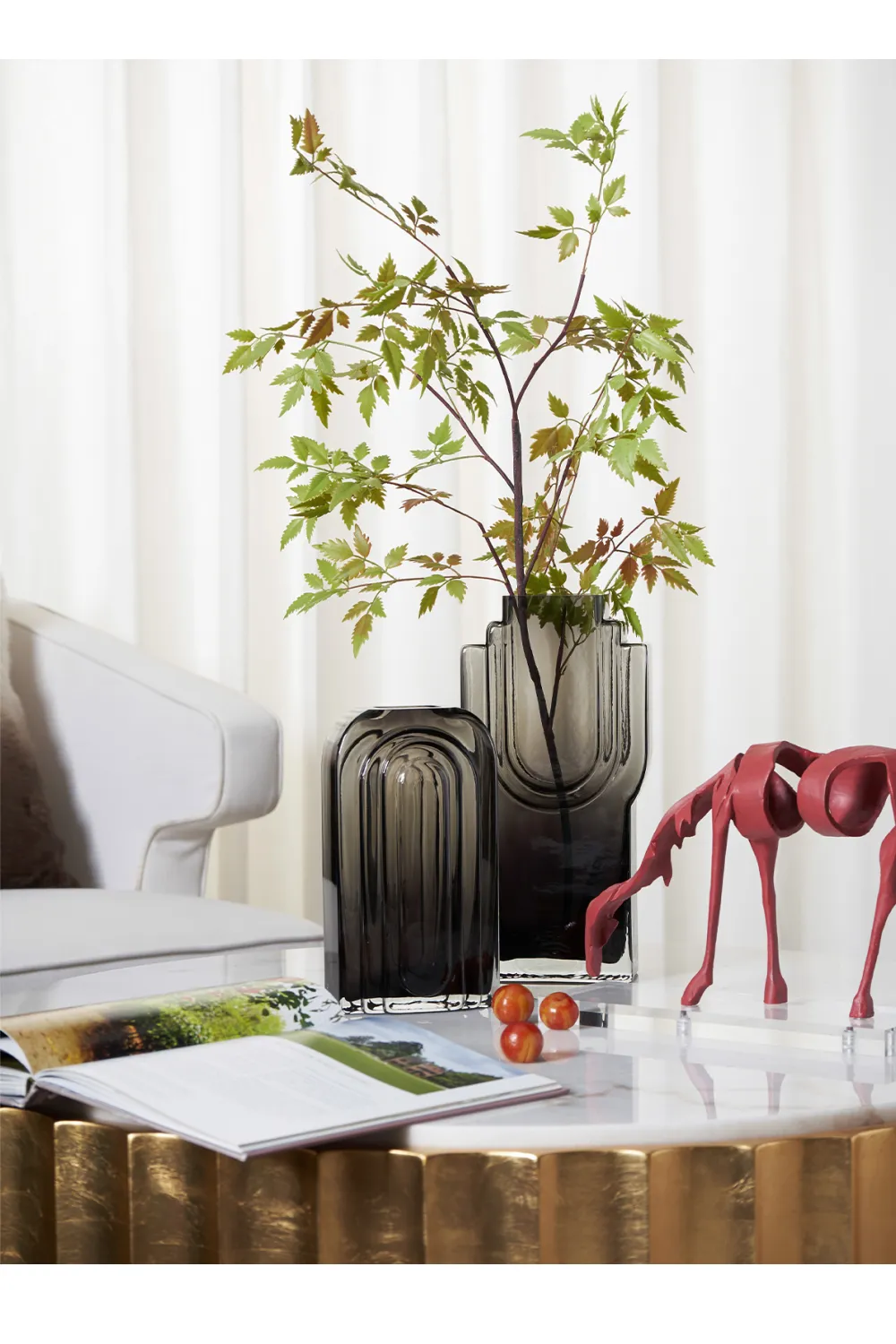 Faceted Gray Glass Vase | Liang & Eimil Deco I