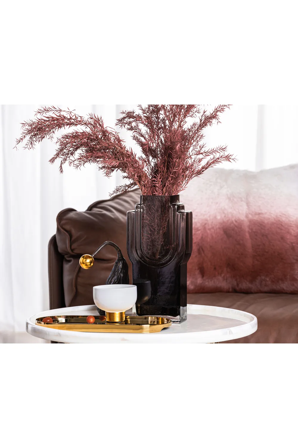 Faceted Gray Glass Vase | Liang & Eimil Deco I