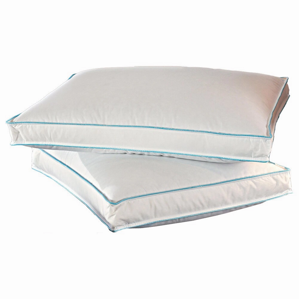 Famous Maker Enhanced 2-inch Gusseted Down and Feather Triple Chamber Pillows (Set of 2) pillows,bed pillow,sleeping cushion