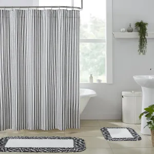 Farmstead Black Ticking Stripe Shower Curtain Lighting,Lamps Fixtures