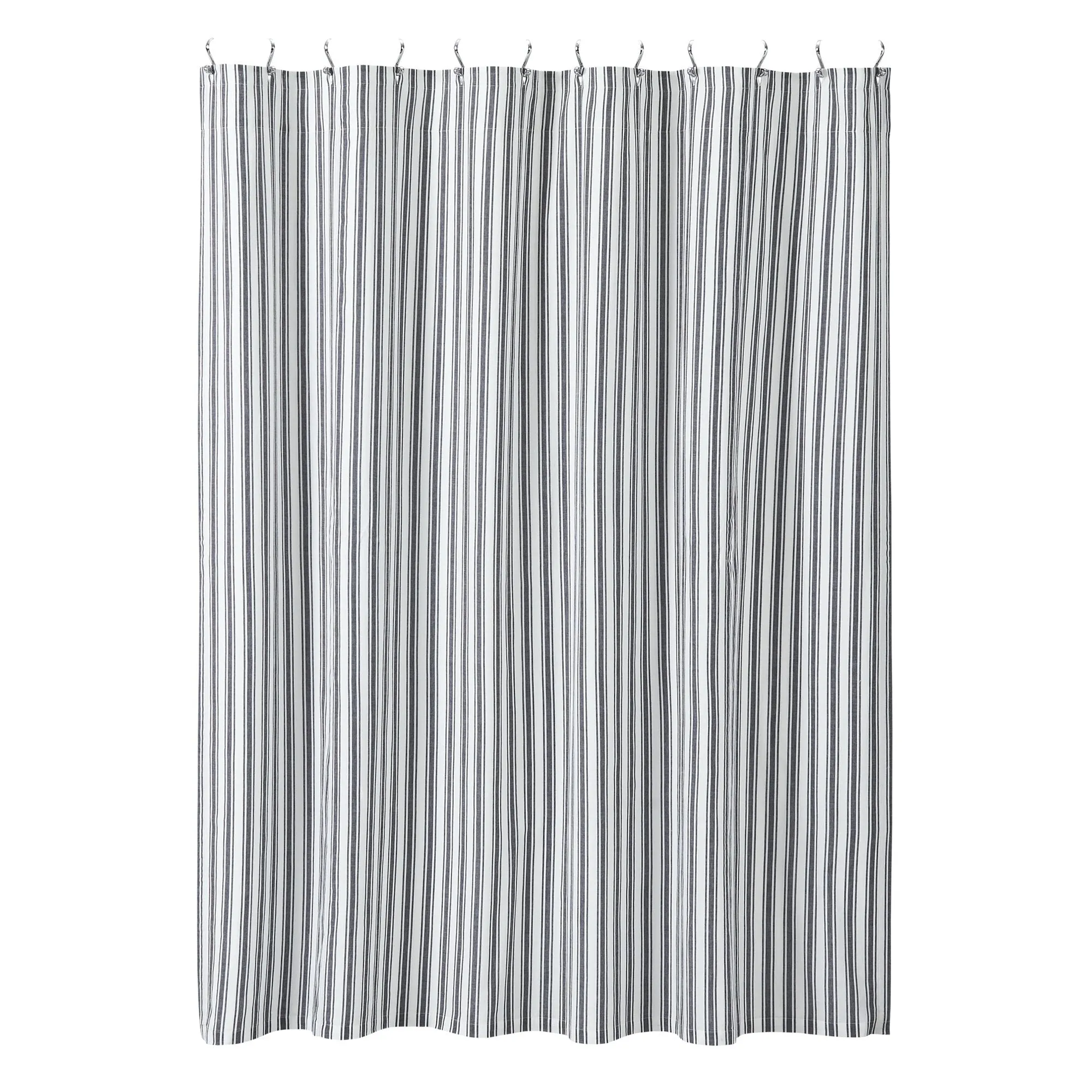 Farmstead Black Ticking Stripe Shower Curtain