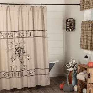 Farmstead Charcoal Corn Feed Shower Curtain Lighting,Lamps Fixtures