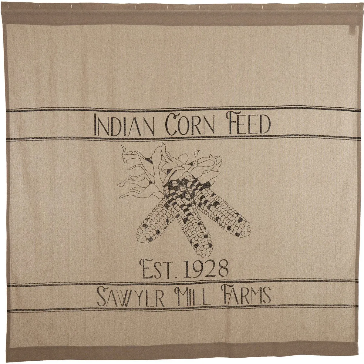 Farmstead Charcoal Corn Feed Shower Curtain