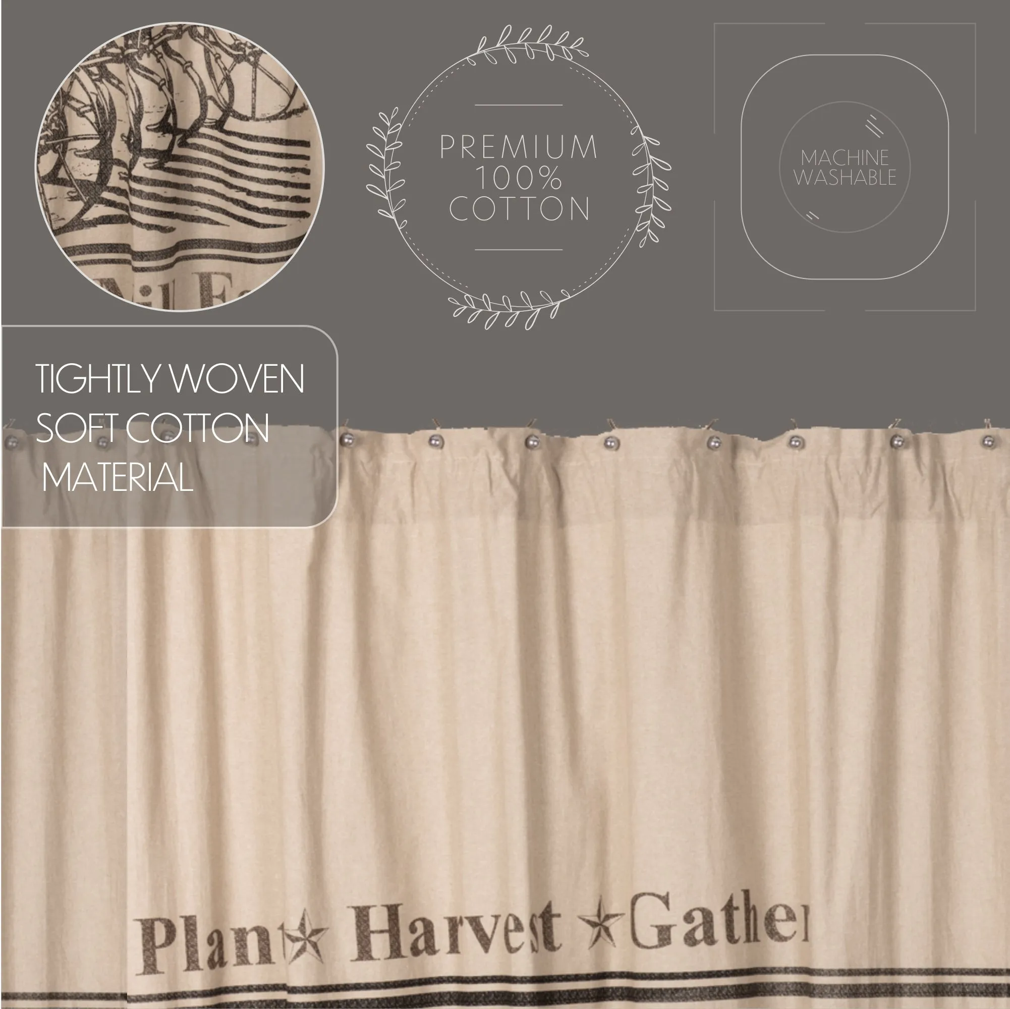 Farmstead Charcoal Plow Shower Curtain
