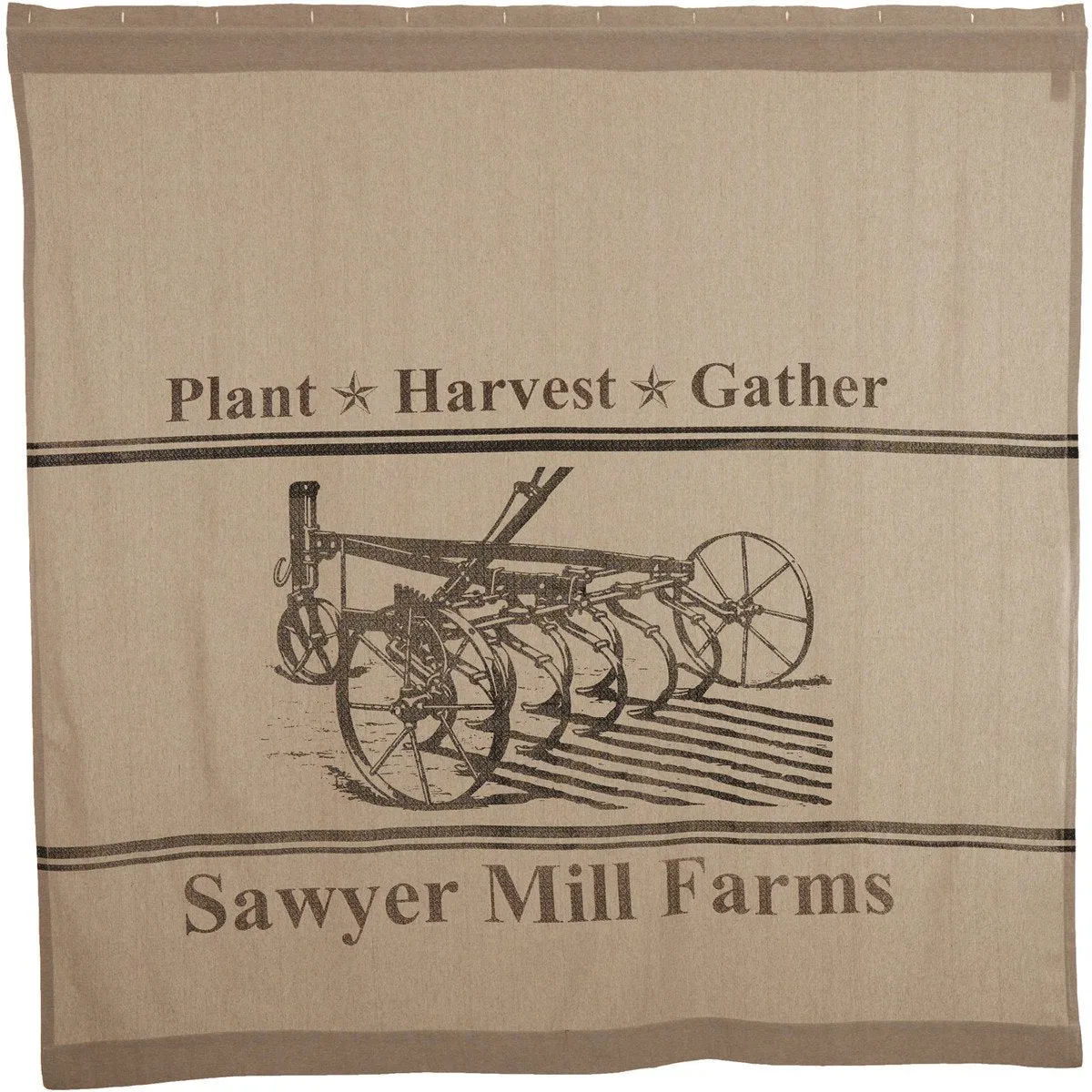 Farmstead Charcoal Plow Shower Curtain