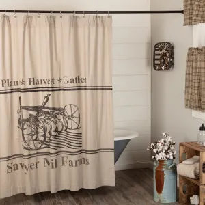 Farmstead Charcoal Plow Shower Curtain Lighting,Lamps Fixtures