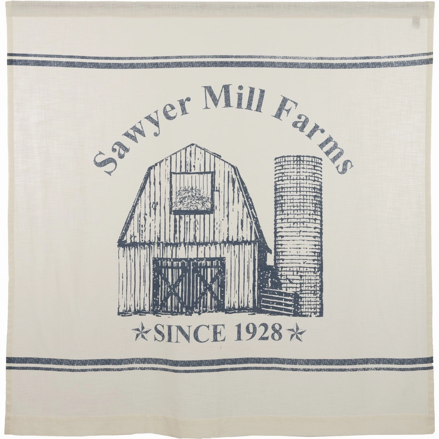 Farmstead Blue Barn Shower Curtain