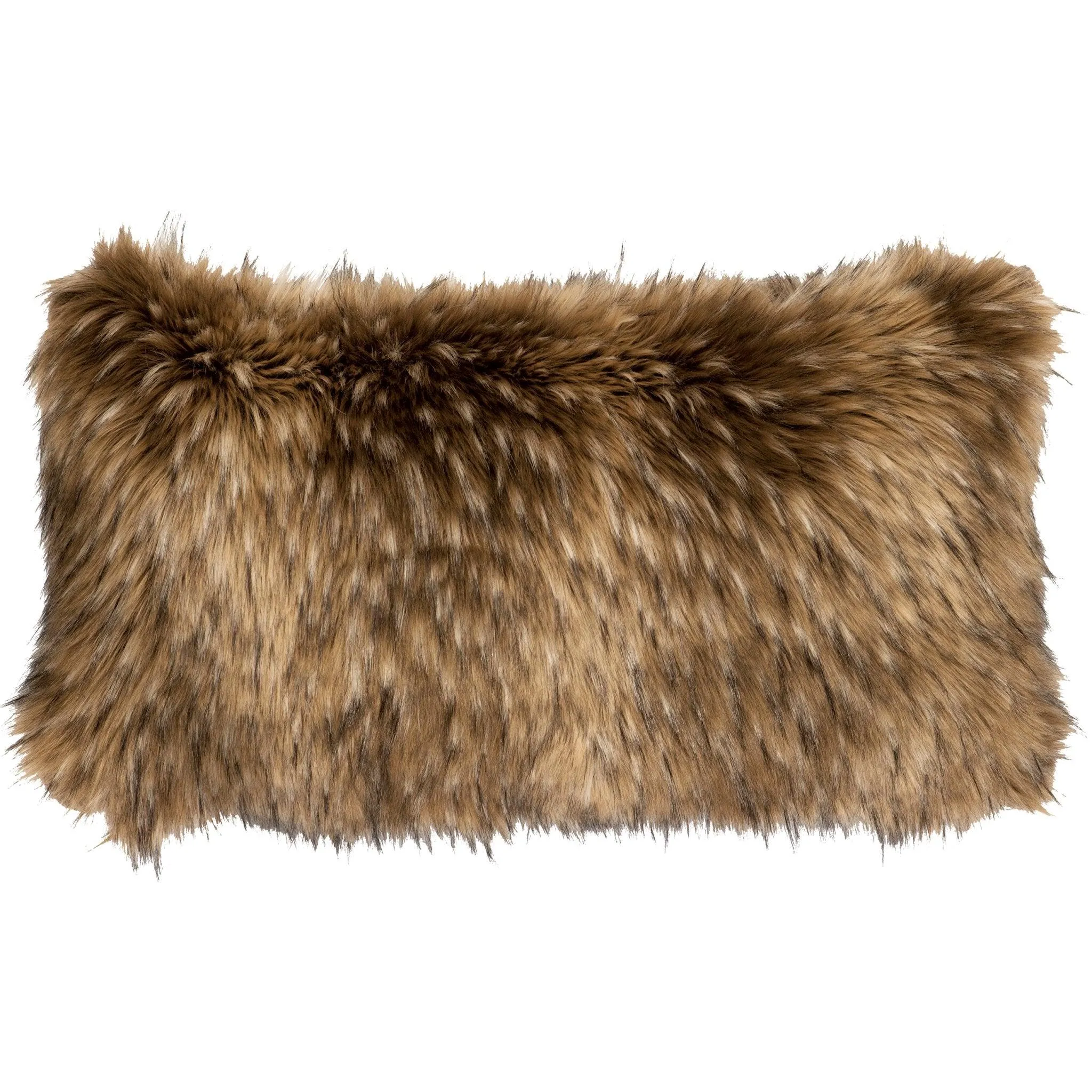 Faux Coyote Pelt Oblong Accent Pillow storage cart, utility cart
