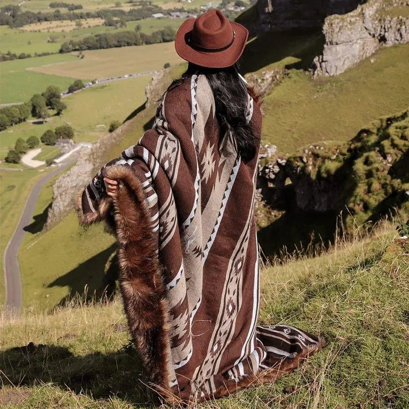 Faux Fur Aztec Blanket - 4 Colors