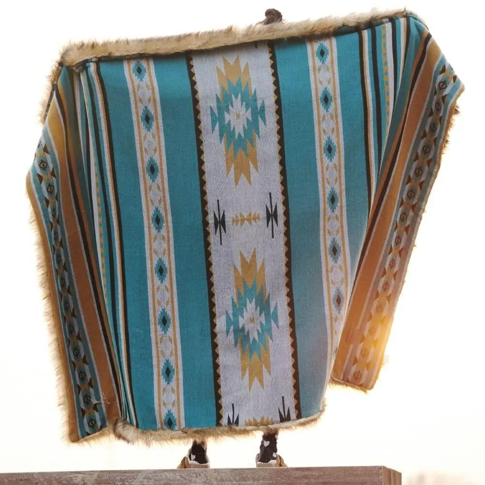 Faux Fur Aztec Blanket - 4 Colors