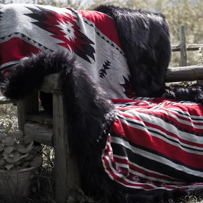 Faux Fur Aztec Blanket - 4 Colors