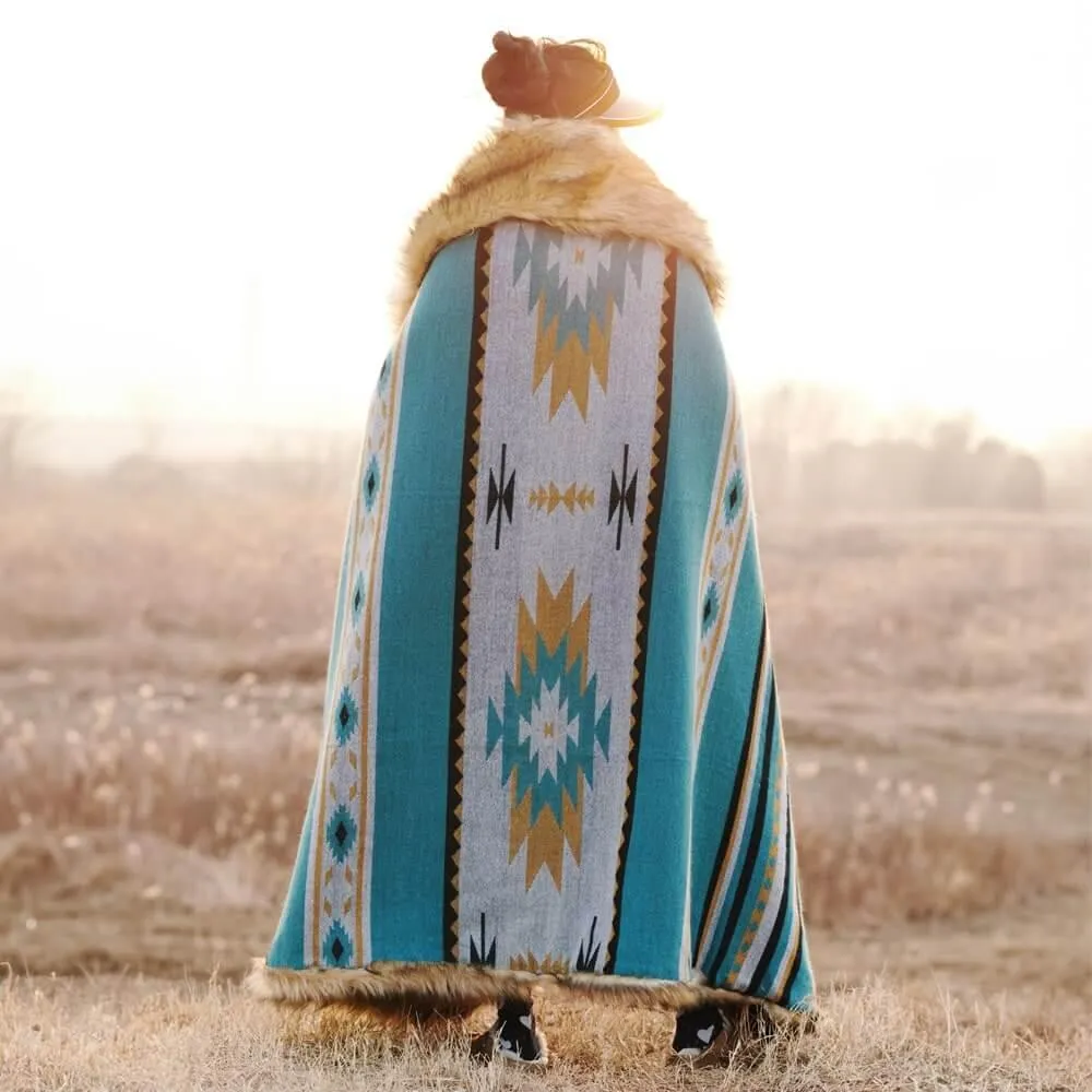 Faux Fur Aztec Blanket - 4 Colors