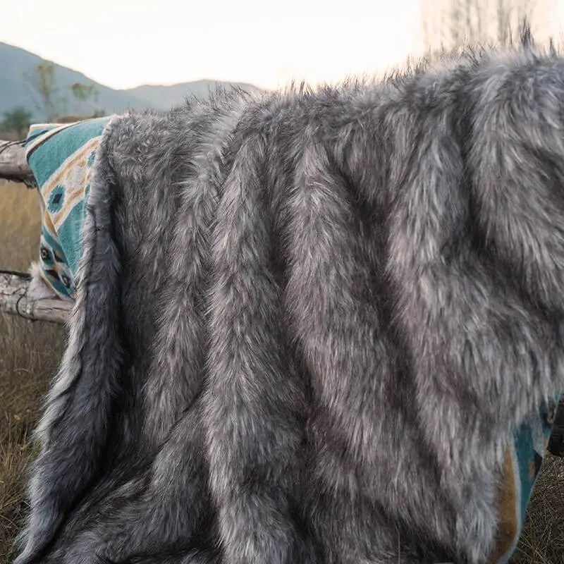 Faux Fur Aztec Blanket - 4 Colors