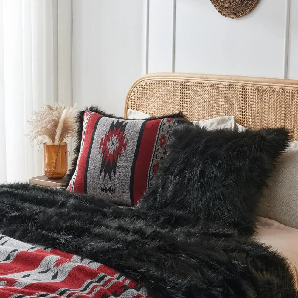 Faux Fur Aztec Pillow Covers