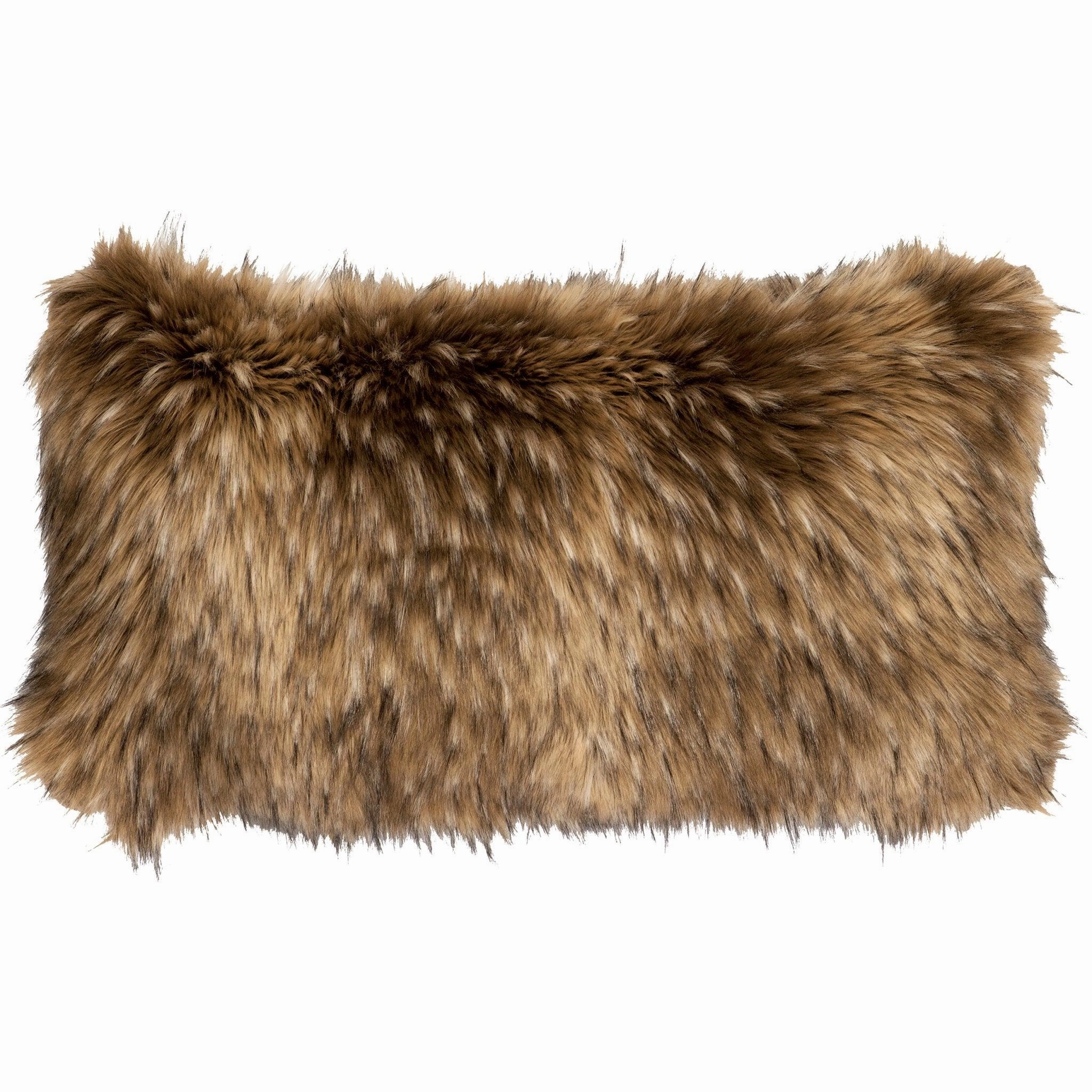 Faux Coyote Pelt Oblong Accent Pillow storage cart, utility cart