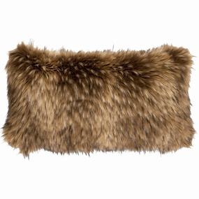 Faux Coyote Pelt Oblong Accent Pillow storage cart, utility cart