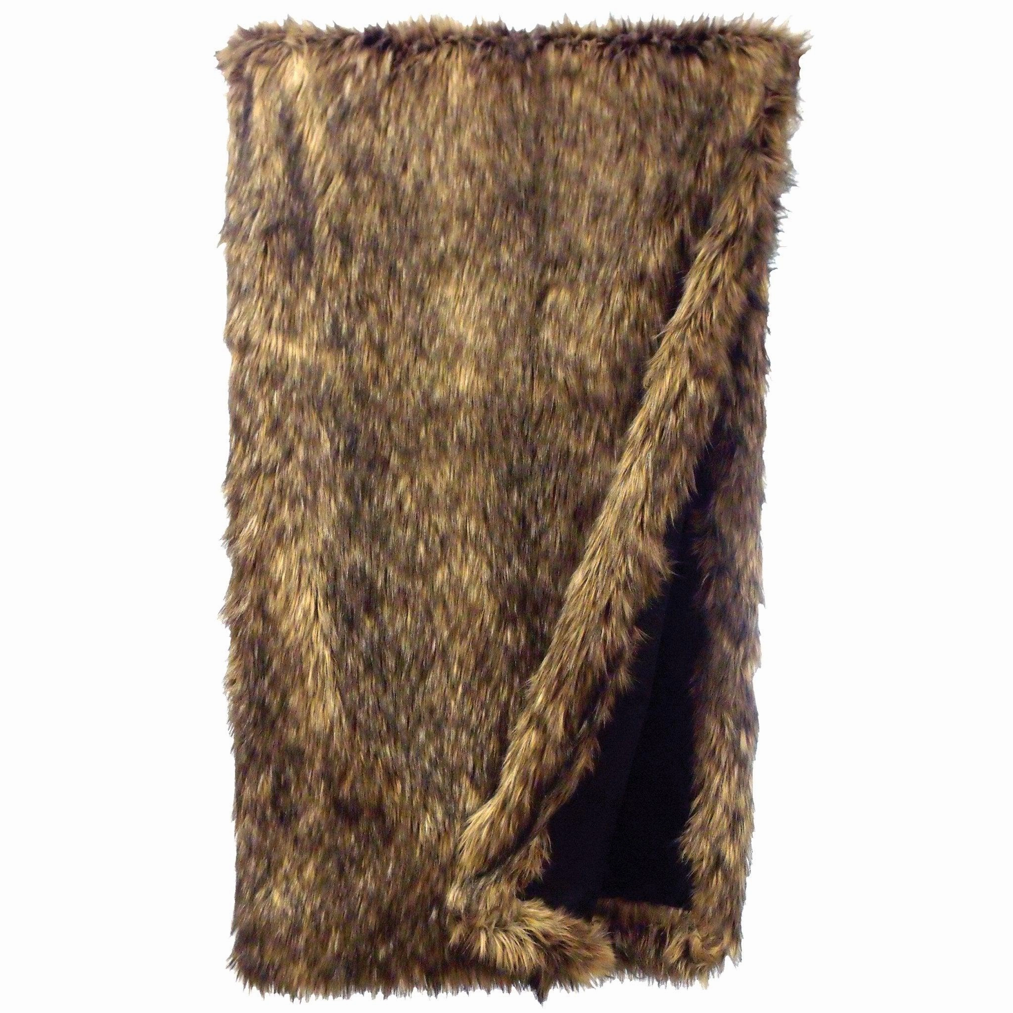 Faux Coyote Pelt Throw Blanket storage cart, utility cart