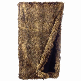 Faux Coyote Pelt Throw Blanket storage cart, utility cart