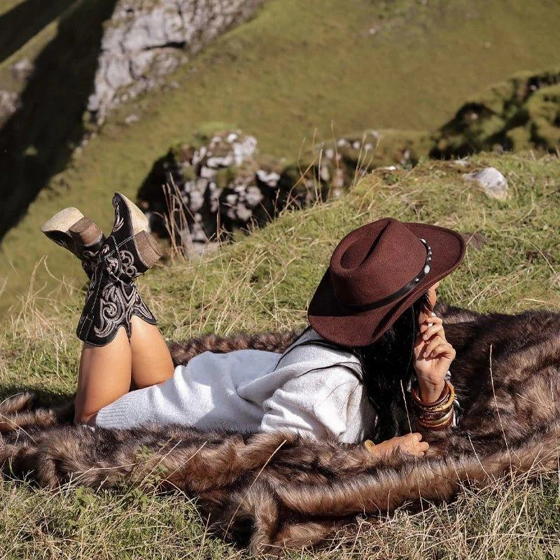 Faux Fur Aztec Blanket - 4 Colors