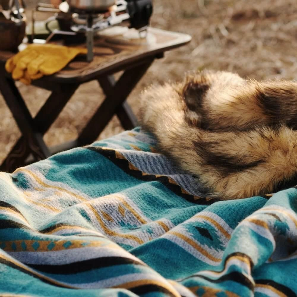 Faux Fur Aztec Blanket - 4 Colors