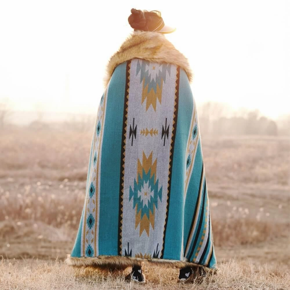 Faux Fur Aztec Blanket - 4 Colors