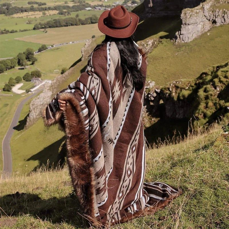 Faux Fur Aztec Blanket - 4 Colors