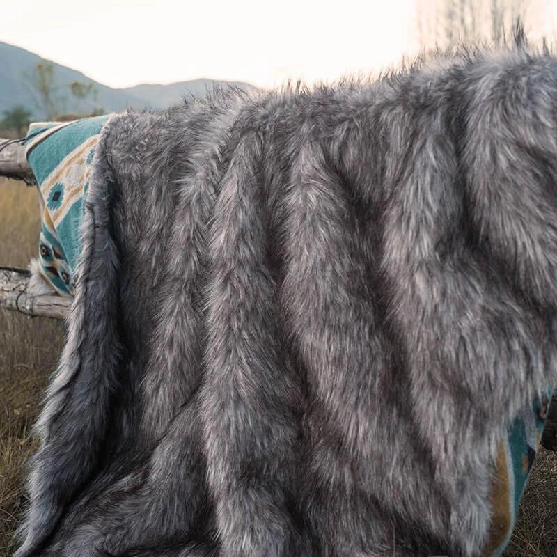 Faux Fur Aztec Blanket - 4 Colors