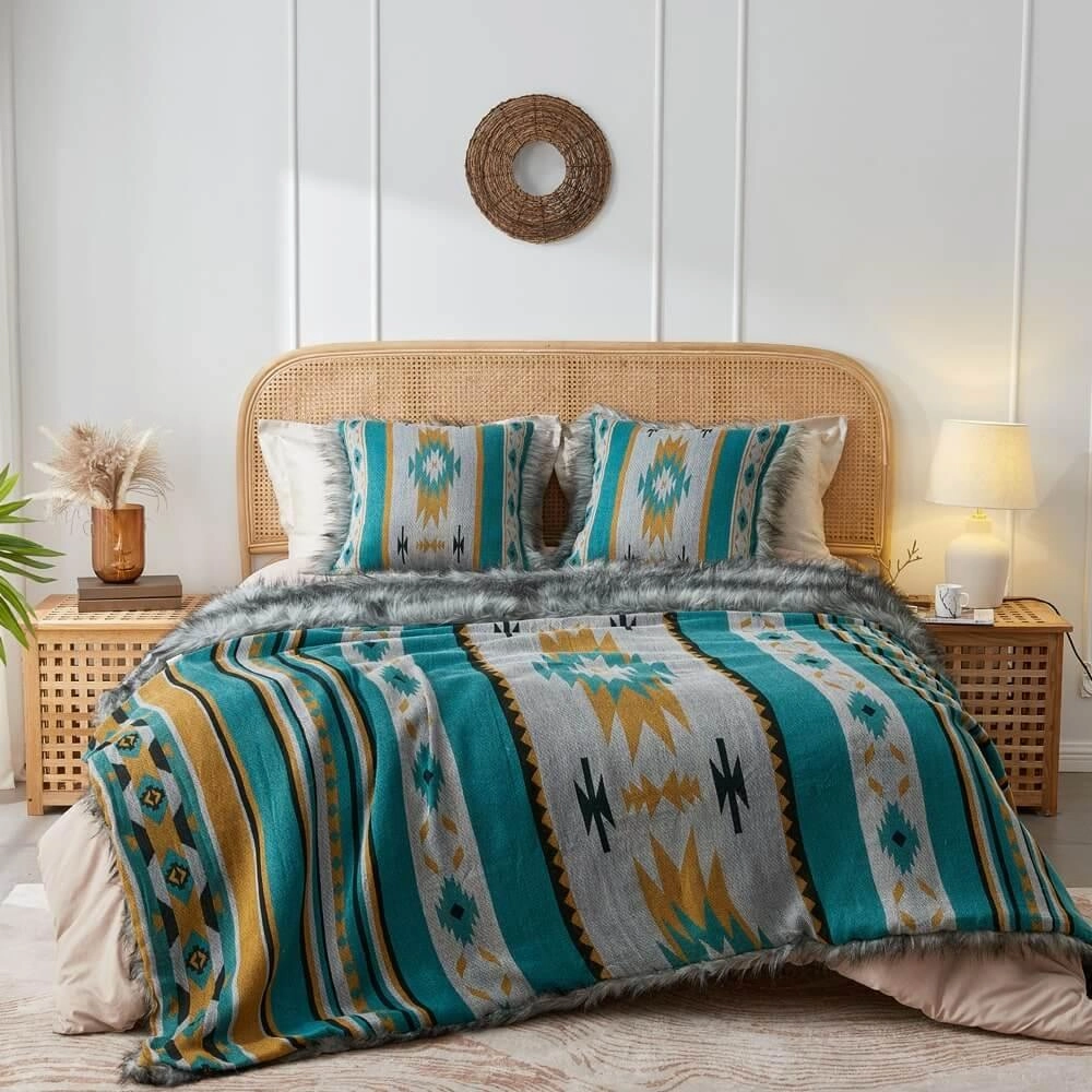 Faux Fur Aztec Pillow Covers