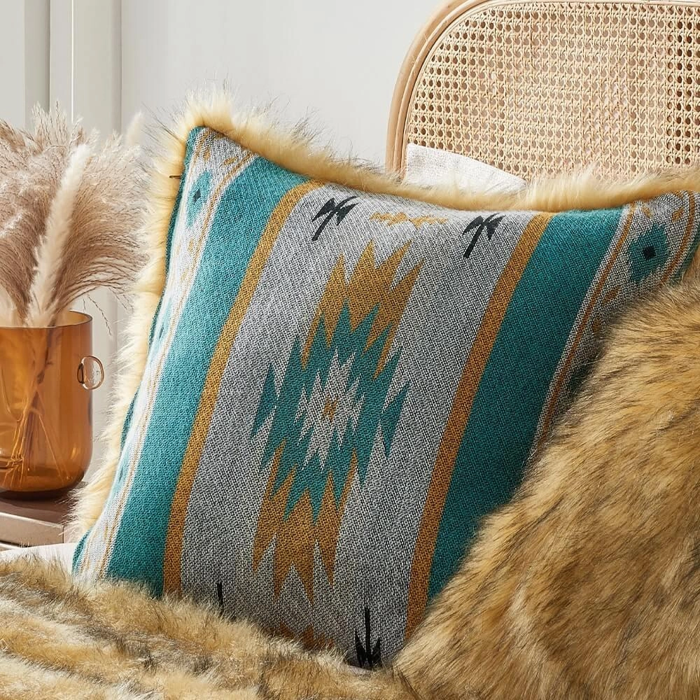 Faux Fur Aztec Pillow Covers
