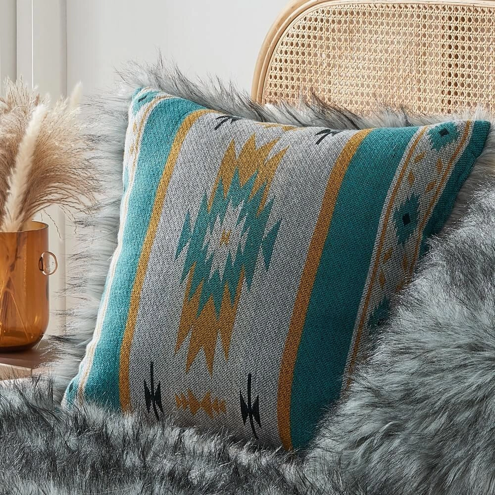 Faux Fur Aztec Pillow Covers