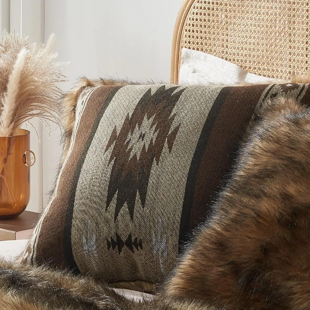 Faux Fur Aztec Pillow Covers