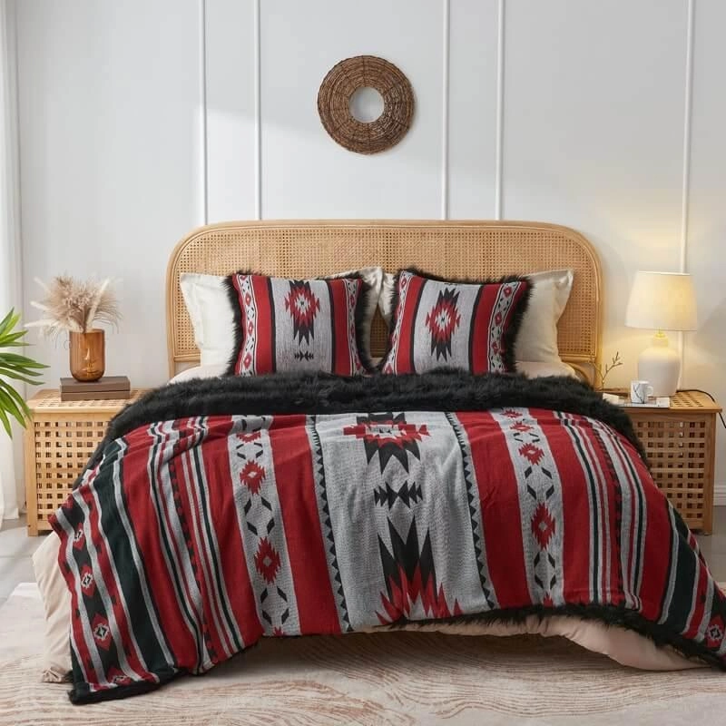 Faux Fur Aztec Pillow Covers