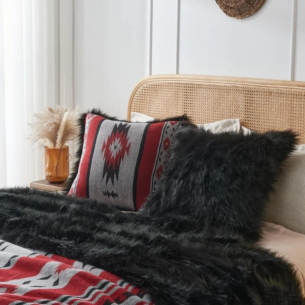 Faux Fur Aztec Pillow Covers