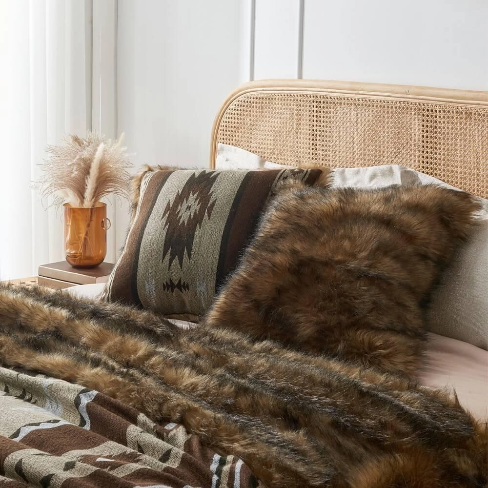 Faux Fur Aztec Pillow Covers